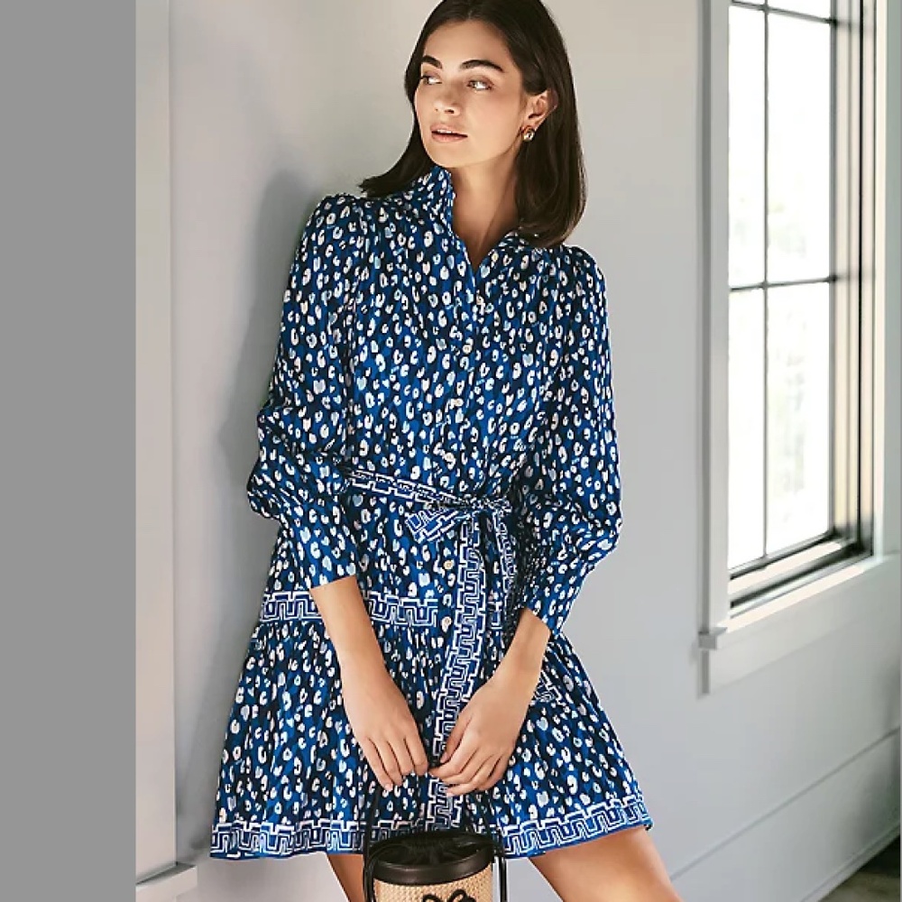 NWT Lilly Pulitzer Drena Dress Starlight Navy Animal Engine Size 16